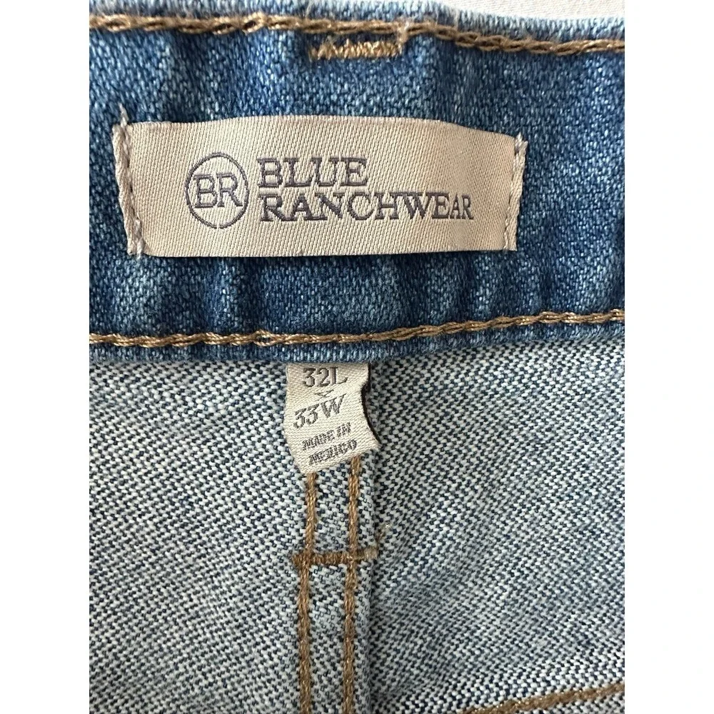 Men's Blue Ranchwear Jeans Straight Leg 32 x 33 100%‎ Cotton